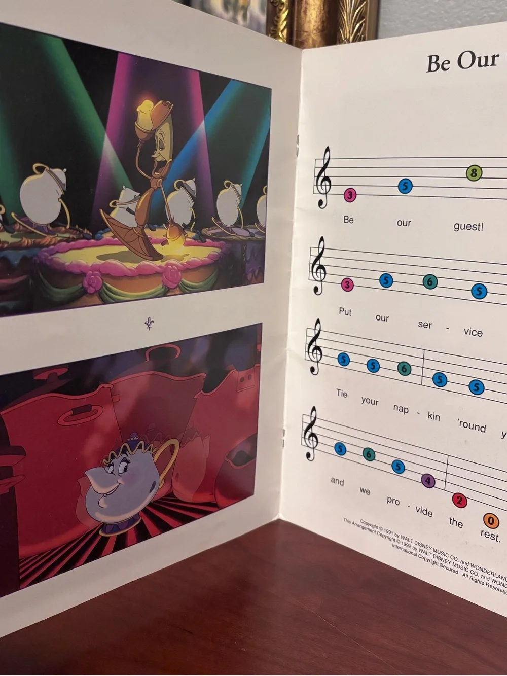 Disneys Beauty and the Beast Songbook Color Coded